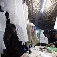Lady Gaga shopping at the Dilli Haat handicrafts market